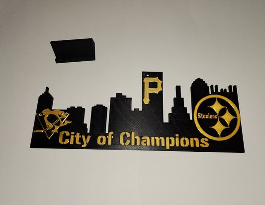 Pittsburgh City of Champions Skyline Sign